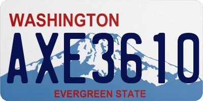 WA license plate AXE3610