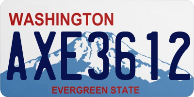 WA license plate AXE3612