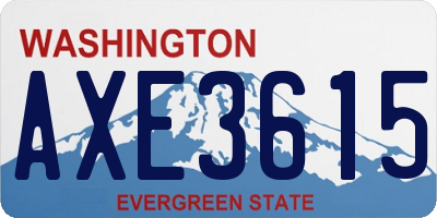 WA license plate AXE3615