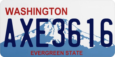 WA license plate AXE3616