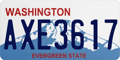 WA license plate AXE3617