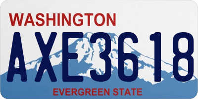 WA license plate AXE3618