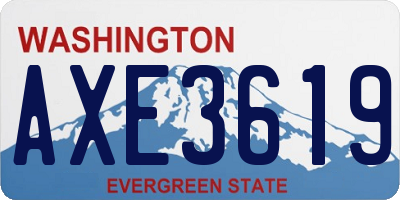 WA license plate AXE3619
