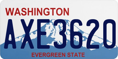 WA license plate AXE3620