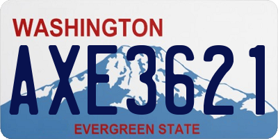 WA license plate AXE3621