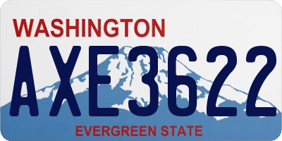WA license plate AXE3622