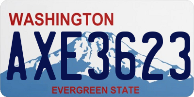WA license plate AXE3623