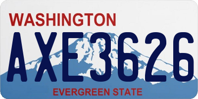 WA license plate AXE3626