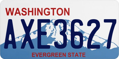 WA license plate AXE3627