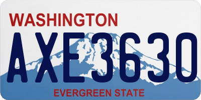 WA license plate AXE3630