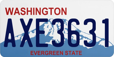 WA license plate AXE3631
