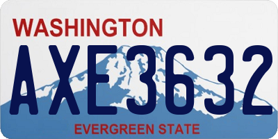 WA license plate AXE3632