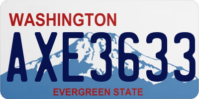 WA license plate AXE3633