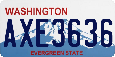 WA license plate AXE3636