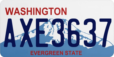 WA license plate AXE3637