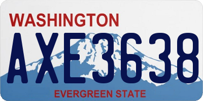 WA license plate AXE3638