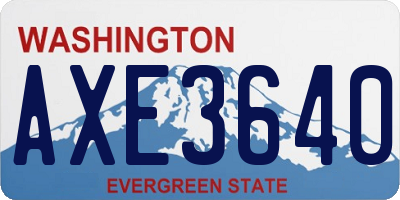 WA license plate AXE3640