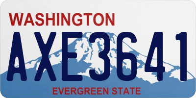 WA license plate AXE3641