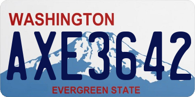 WA license plate AXE3642