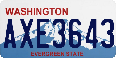 WA license plate AXE3643