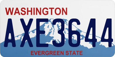 WA license plate AXE3644