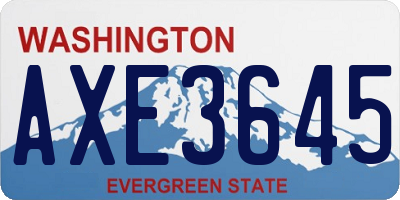 WA license plate AXE3645