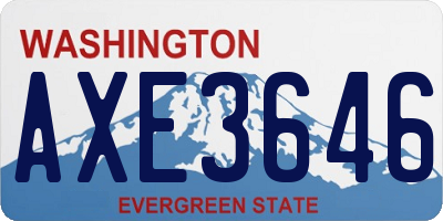 WA license plate AXE3646