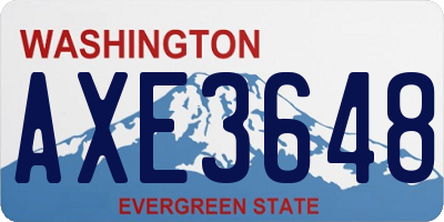 WA license plate AXE3648