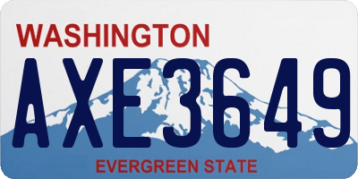 WA license plate AXE3649
