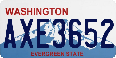 WA license plate AXE3652