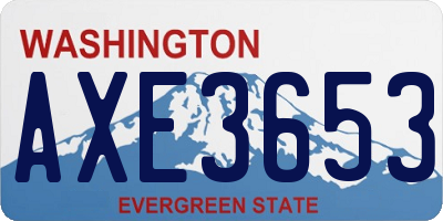 WA license plate AXE3653