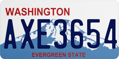 WA license plate AXE3654