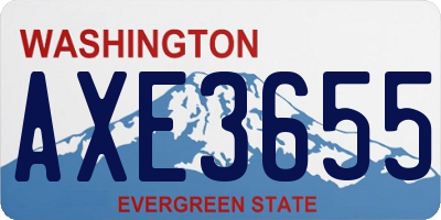 WA license plate AXE3655