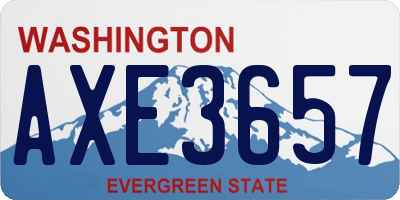 WA license plate AXE3657