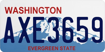 WA license plate AXE3659