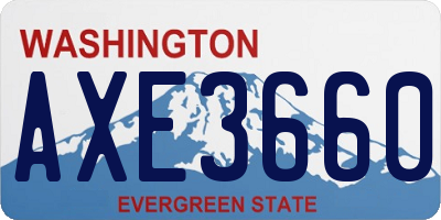 WA license plate AXE3660