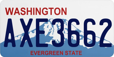 WA license plate AXE3662