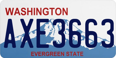 WA license plate AXE3663