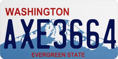 WA license plate AXE3664