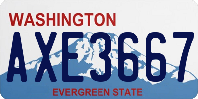 WA license plate AXE3667