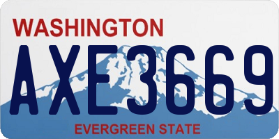 WA license plate AXE3669