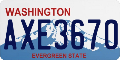 WA license plate AXE3670