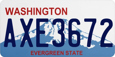 WA license plate AXE3672