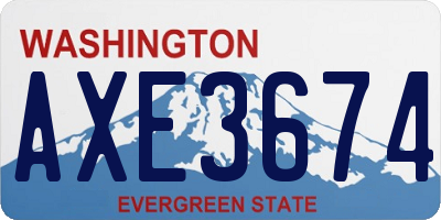 WA license plate AXE3674