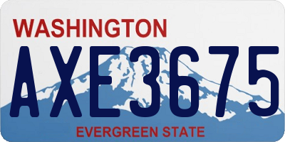 WA license plate AXE3675