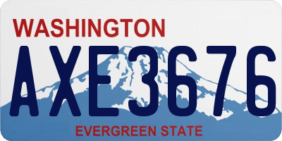WA license plate AXE3676