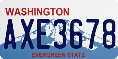WA license plate AXE3678