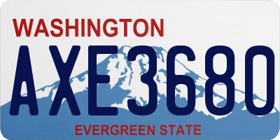 WA license plate AXE3680