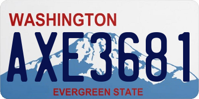 WA license plate AXE3681
