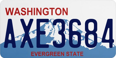 WA license plate AXE3684